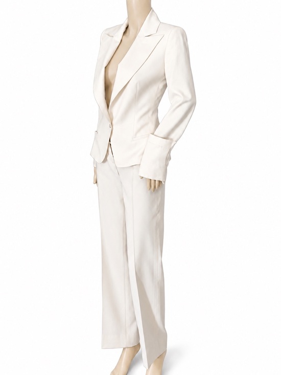 Alexander McQueen Jackets & Blazers - Vintage Archival Alexander McQueen Cream Cut Out Structured Suit 40